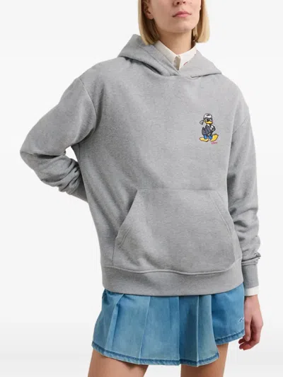 Karl Lagerfeld Grey Logo Print Hoodie In Gray