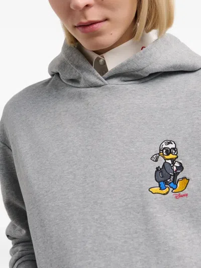 Karl Lagerfeld Grey Logo Print Hoodie In Gray