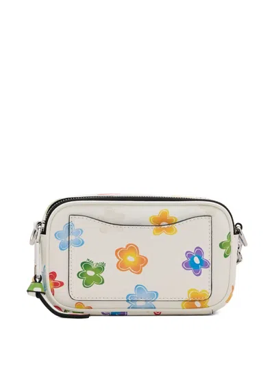 Marc Jacobs Snapshot Wild Daisy Crossbody Bag In Leather In White
