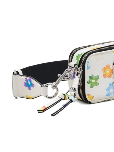 Marc Jacobs Snapshot Wild Daisy Crossbody Bag In Leather In White