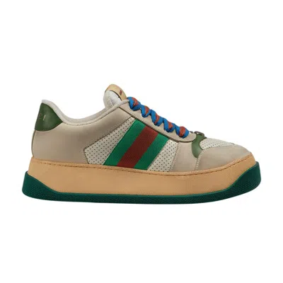 Pre-owned Gucci Screener Sneaker 'off White Green Red'