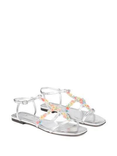 Jimmy Choo Daisy Sandals In Silver Nappa Leather In Metallic