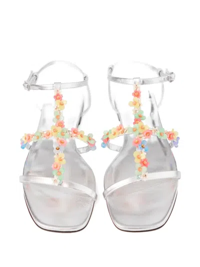 Jimmy Choo Daisy Sandals In Silver Nappa Leather In Metallic