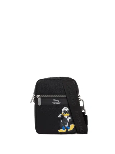 Karl Lagerfeld X Disney Logo-patch Crossbody Bag In Black