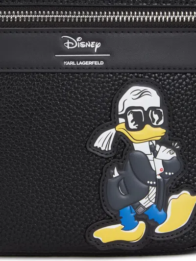 Karl Lagerfeld X Disney Logo-patch Crossbody Bag In Black