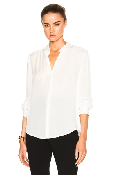 L Agence Women's L'agence 'bianca' Band Collar Silk Blouse In Ivory