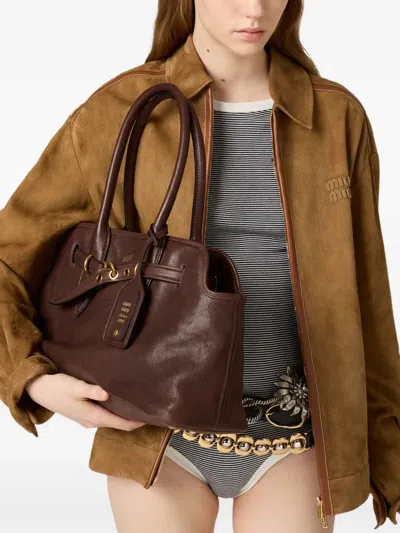 Miu Miu Suede Blouson Jacket In Brown