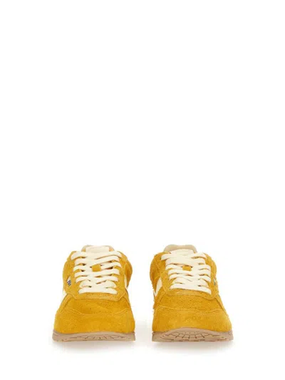 Autry 'windspin Low' Yellow Sneaker With Logo On The Side And On The Heel