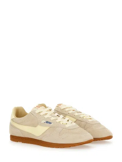 Autry 'windspin Low' Grey Sneaker With Logo On The Side And On The Heel