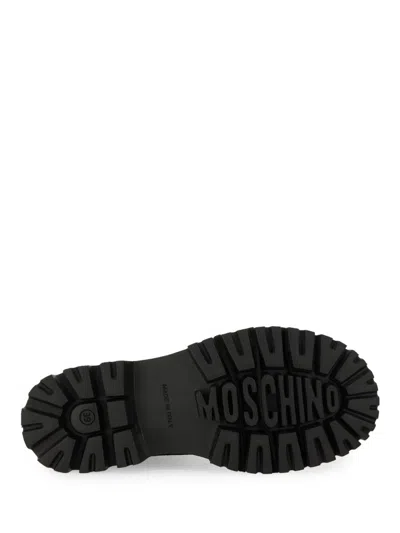 Moschino Glossy Leather Lace-up Boot With Sole