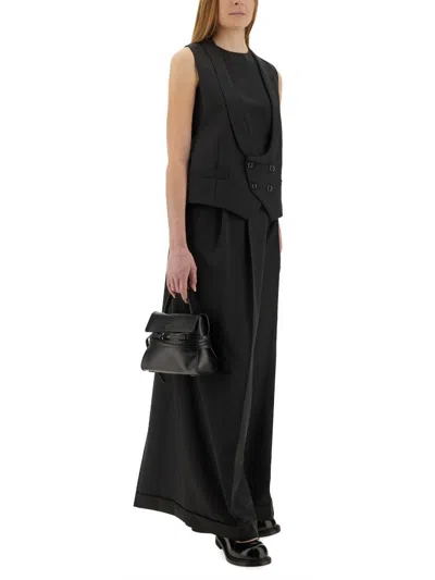 Moschino Couture Asymmetrical Wool Pants