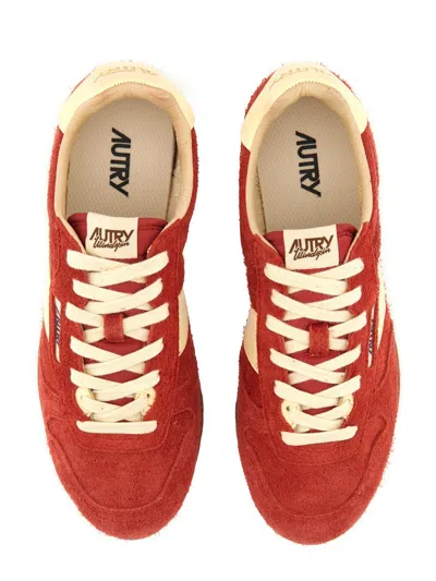 Autry 'windspin Low' Pink Sneaker With Logo On The Side And On The Heel