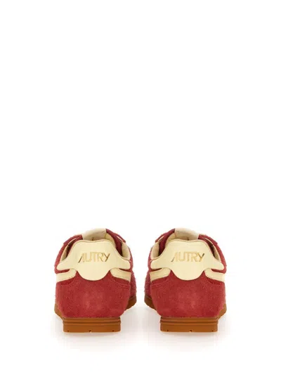 Autry Windspin Sneakers In Suede And Parrot Leather And Rutabaga