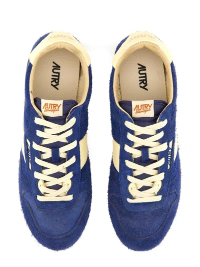 Autry Suede And Leather High Top Sneakers In Blue