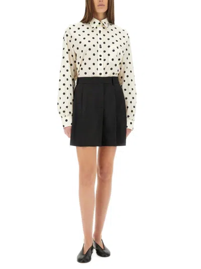 Moschino Couture Asymmetrical Wool Shorts