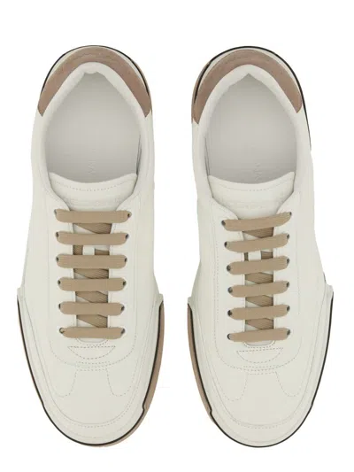 Dolce & Gabbana Portofino Yatch Sneakers In Calfskin Color White And Dove Grey