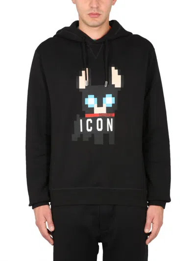 Dsquared2 Cotton Hooded Sweatshirt With Graphic Print