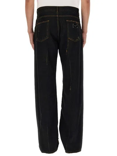 Dolce & Gabbana Dolce&gabbana Men Denim Pants With Plaque