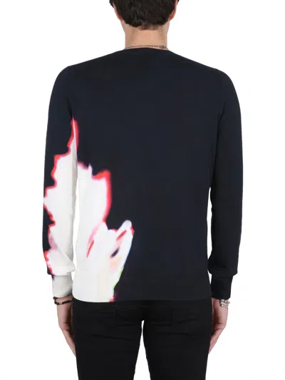 Alexander Mcqueen Jersey With Solarised Flower Print