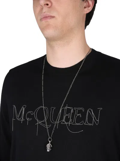 ALEXANDER MCQUEEN ALEXANDER MCQUEEN JERSEY WITH LOGO EMBROIDERY 