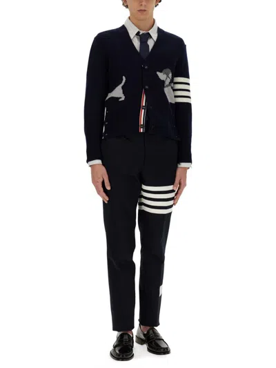 Thom Browne Vertical Stripe Long-sleeve Shirt With Tricolor Detail