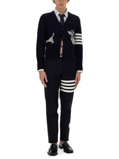 Thom Browne Vertical Stripe Long-sleeve Shirt With Tricolor Detail