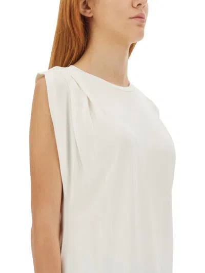 Michael Kors Pleated Sleeveless Round Neck Tops
