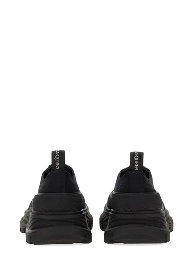 Alexander Mcqueen Black Canvas Tread Slick Platform Low Sneakers