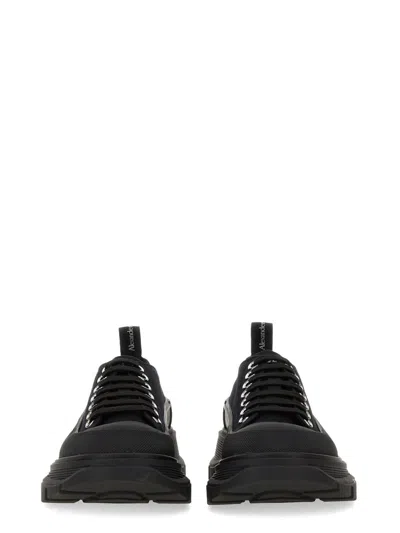 Alexander Mcqueen Black Canvas Tread Slick Platform Low Sneakers