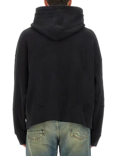 Palm Angels Enzo Graphic Print Hoodie With Ribbed Finish