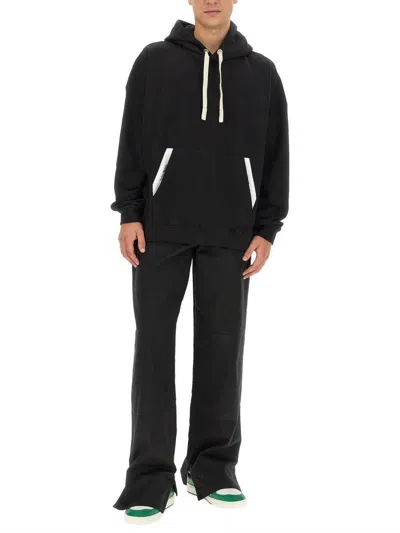 Palm Angels Relaxed-fit Cotton Hoodie With Contrasting Drawstrings
