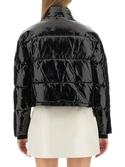 Courrèges Courreges Women Short Vinyl Down Jacket In Black