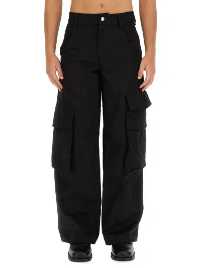 Gcds Logo Patch Wide-leg Cargo Pants