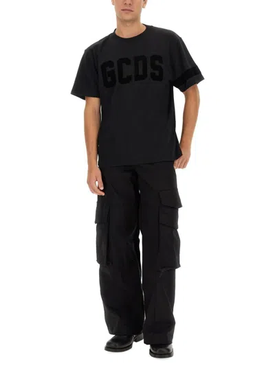 Gcds Logo Patch Wide-leg Cargo Pants
