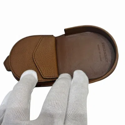 Pre-owned Burberry Brown Leather Coin Purse/coin Case ()