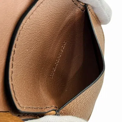 Pre-owned Burberry Brown Leather Coin Purse/coin Case ()