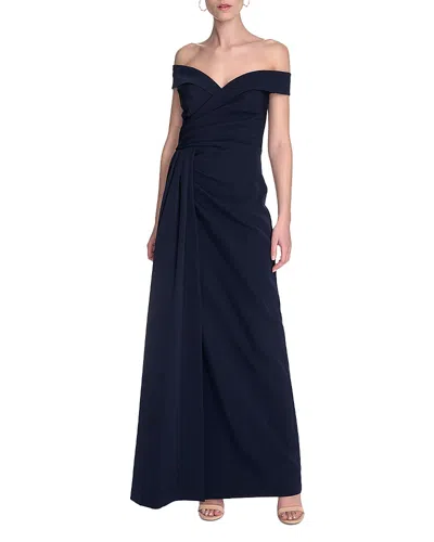 Eliza J Women's Off-the-shoulder Crepe Gown In Blue