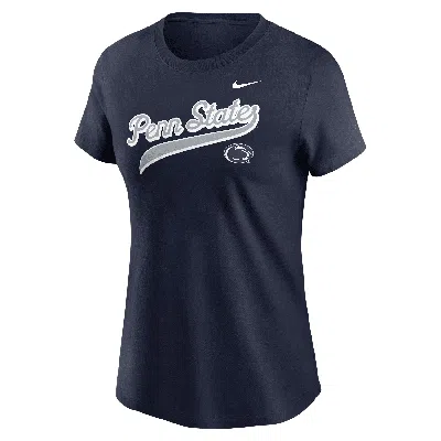 Nike Penn State Athletic Prep Arch Local Script  Women's College T-shirt In Blue