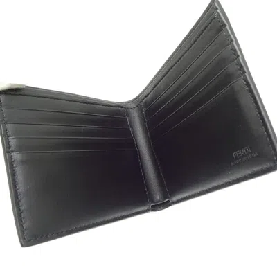 Pre-owned Fendi Gray Yellow Coated Canvas Leather Fabric Wallet (bi-fold) ()