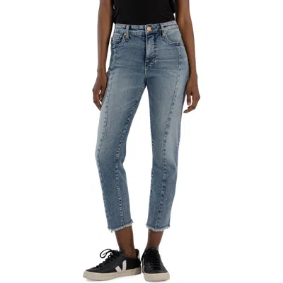 Kut From The Kloth Rachael Fab Ab Frayed High Waist Crop Jeans