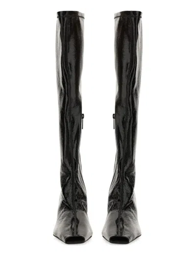 Courrèges Ac Charm Vinyl Boots Woman Black In Leather