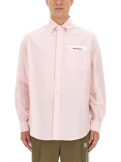 Palm Angels Logo-patch Cotton Shirt