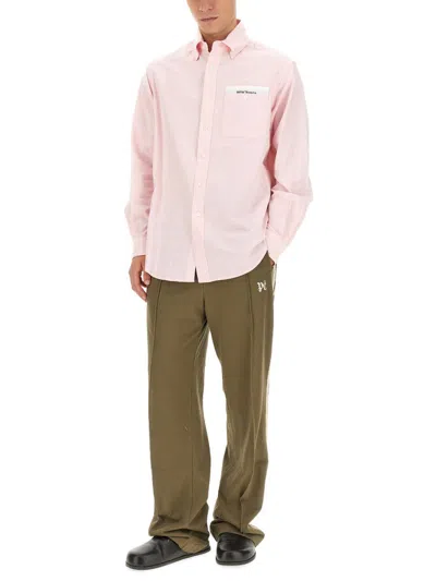 Palm Angels Logo-patch Cotton Shirt