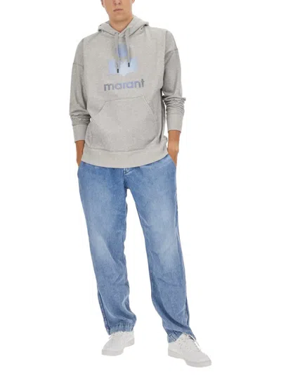 Isabel Marant Marant Relaxed-fit Grey Hoodie With Kangaroo Pocket