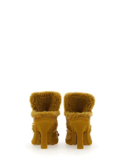 Burberry Highland Shearling-trim Suede Mules