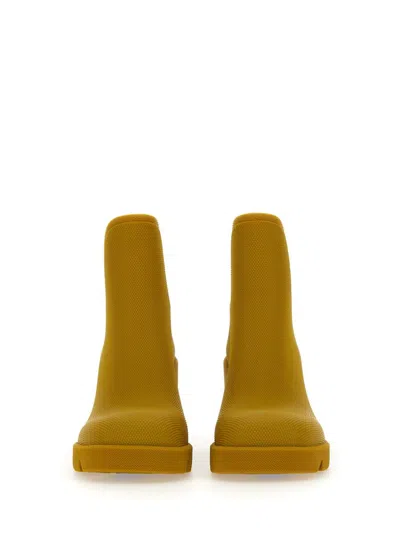 Burberry Woman Ankle Boots Mustard Size 8 Rubber