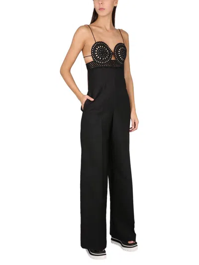 Stella Mccartney Broderie Anglais Flared-leg Jumpsuit