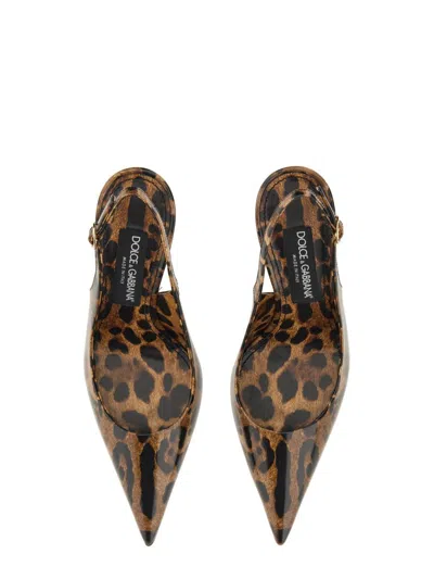 Dolce & Gabbana Luxurious Leopard Printed Slingback Pumps For Women