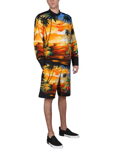 Dolce & Gabbana Men Bermuda Shorts With Hawaii Print