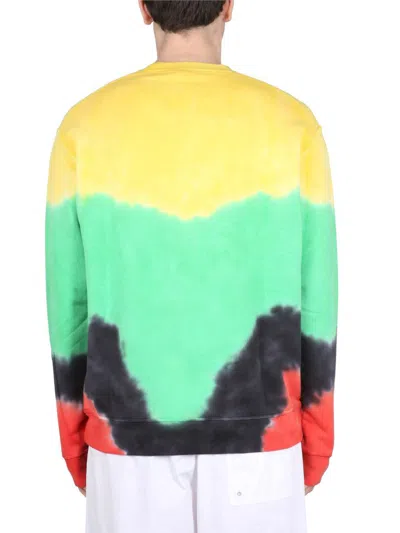Dsquared2 Tie-dye Crew-neck Sweatshirt With Logo Print